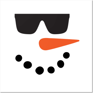 Snowman Face Christmas Posters and Art